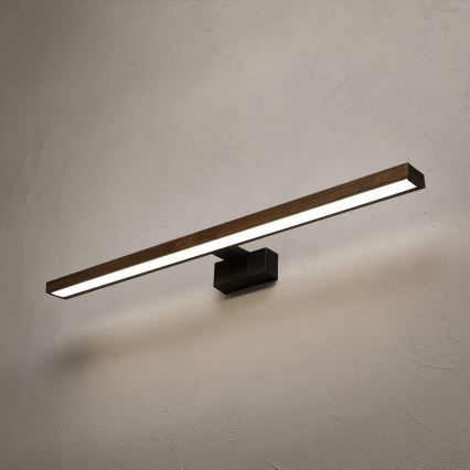 Brilagi - LED vonios veidrodžio apšvietimas WOODY MIRROR 3in1 LED/15W/230V 80 cm IP44 juoda/ąžuolas riešutas