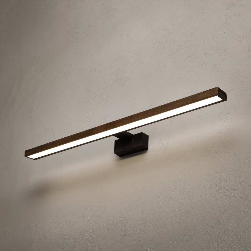 Brilagi - LED vonios veidrodžio apšvietimas WOODY MIRROR 3in1 LED/15W/230V 80 cm IP44 juoda/ąžuolas riešutas