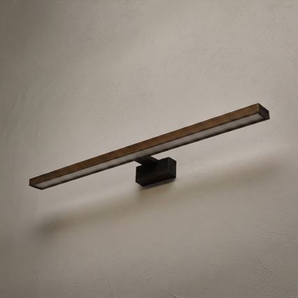 Brilagi - LED vonios veidrodžio apšvietimas WOODY MIRROR 3in1 LED/15W/230V 80 cm IP44 juoda/ąžuolas riešutas