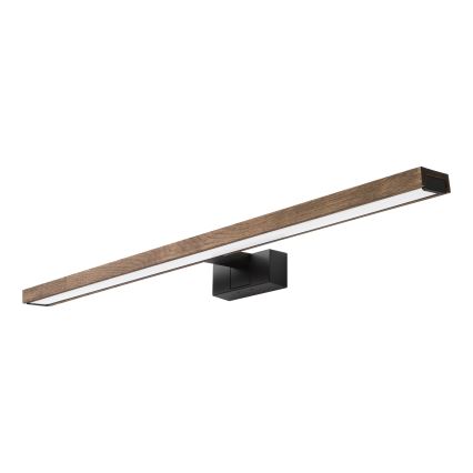Brilagi - LED vonios veidrodžio apšvietimas WOODY MIRROR 3in1 LED/15W/230V 80 cm IP44 juoda/ąžuolas riešutas