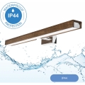 Brilagi - LED vonios veidrodžio apšvietimas WOODY MIRROR LED/12W/230V 60 cm IP44 ąžuolas graikinis riešutas/blizgus chromas