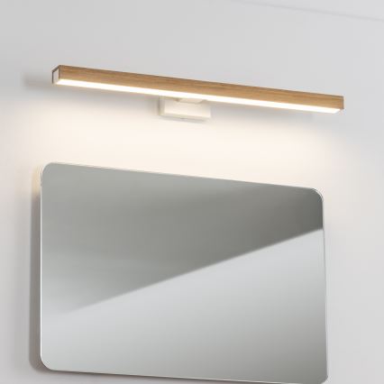 Brilagi - LED vonios veidrodžio apšvietimas WOODY MIRROR LED/12W/230V 60 cm IP44 ąžuolas/balta