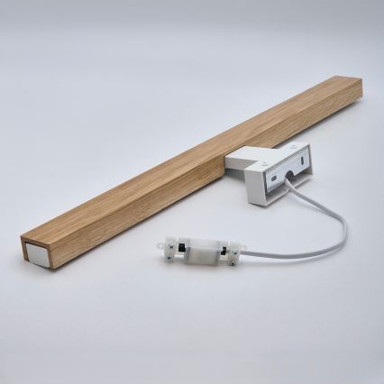 Brilagi - LED vonios veidrodžio apšvietimas WOODY MIRROR LED/12W/230V 60 cm IP44 ąžuolas/balta