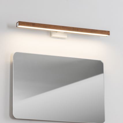 Brilagi - LED vonios veidrodžio apšvietimas WOODY MIRROR LED/12W/230V 60 cm IP44 ąžuolas vyšnia/balta