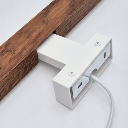 Brilagi - LED vonios veidrodžio apšvietimas WOODY MIRROR LED/12W/230V 60 cm IP44 ąžuolas vyšnia/balta