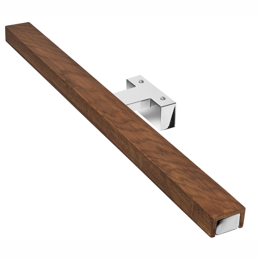 Brilagi - LED vonios veidrodžio apšvietimas WOODY MIRROR LED/12W/230V 60 cm IP44 ąžuolas vyšnia/blizgus chromas