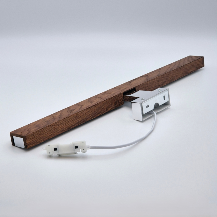 Brilagi - LED vonios veidrodžio apšvietimas WOODY MIRROR LED/12W/230V 60 cm IP44 ąžuolas vyšnia/blizgus chromas