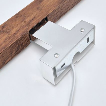 Brilagi - LED vonios veidrodžio apšvietimas WOODY MIRROR LED/12W/230V 60 cm IP44 ąžuolas vyšnia/blizgus chromas