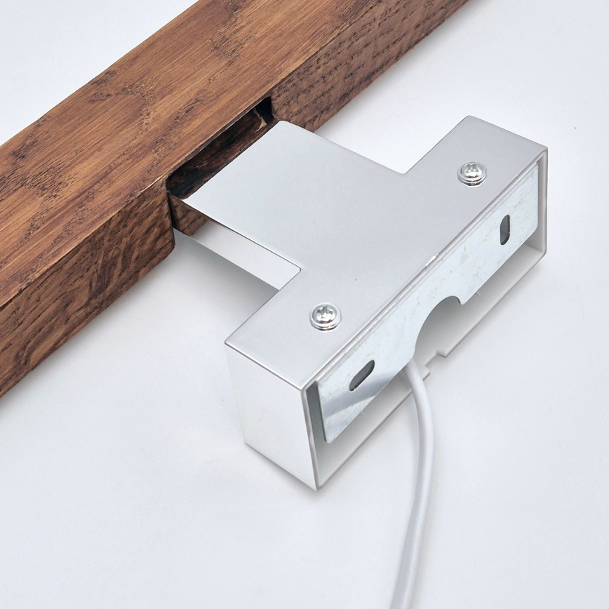 Brilagi - LED vonios veidrodžio apšvietimas WOODY MIRROR LED/12W/230V 60 cm IP44 ąžuolas vyšnia/blizgus chromas