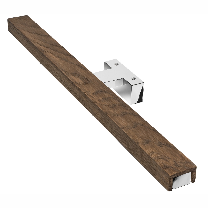 Brilagi - LED vonios veidrodžio apšvietimas WOODY MIRROR LED/12W/230V 60 cm IP44 ąžuolas graikinis riešutas/blizgus chromas