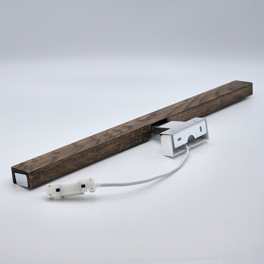 Brilagi - LED vonios veidrodžio apšvietimas WOODY MIRROR LED/12W/230V 60 cm IP44 ąžuolas graikinis riešutas/blizgus chromas