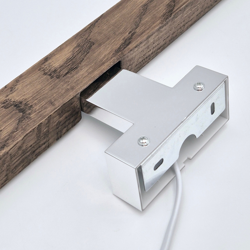 Brilagi - LED vonios veidrodžio apšvietimas WOODY MIRROR LED/12W/230V 60 cm IP44 ąžuolas graikinis riešutas/blizgus chromas