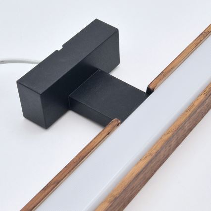 Brilagi - LED vonios veidrodžio apšvietimas WOODY MIRROR LED/12W/230V 60 cm IP44 ąžuolas vyšnia/juoda