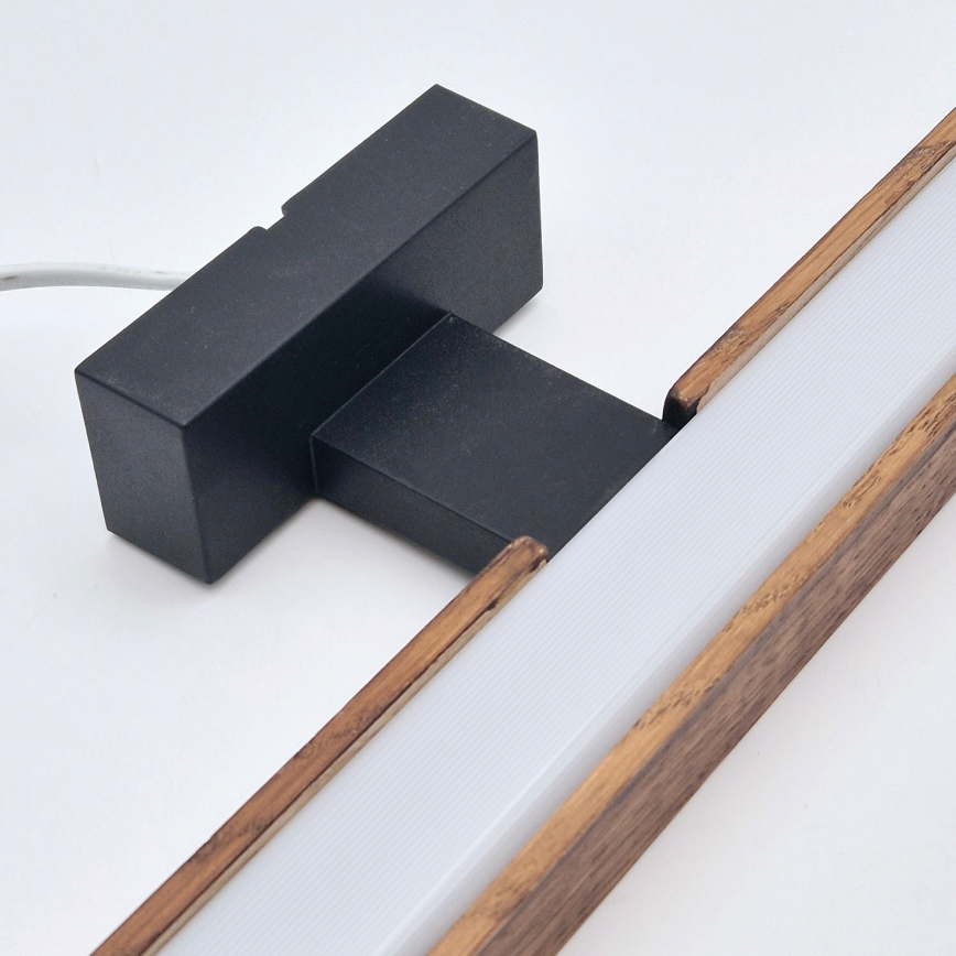 Brilagi - LED vonios veidrodžio apšvietimas WOODY MIRROR LED/12W/230V 60 cm IP44 ąžuolas vyšnia/juoda