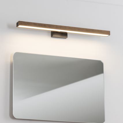 Brilagi - LED vonios veidrodžio apšvietimas WOODY MIRROR LED/12W/230V 60 cm IP44 ąžuolas graikinis riešutas/juoda