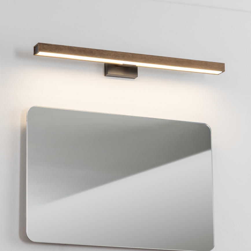 Brilagi - LED vonios veidrodžio apšvietimas WOODY MIRROR LED/12W/230V 60 cm IP44 ąžuolas graikinis riešutas/juoda