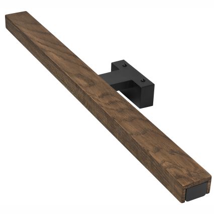 Brilagi - LED vonios veidrodžio apšvietimas WOODY MIRROR LED/12W/230V 60 cm IP44 ąžuolas graikinis riešutas/juoda
