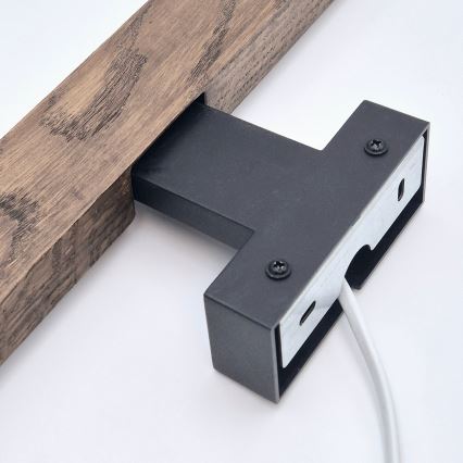 Brilagi - LED vonios veidrodžio apšvietimas WOODY MIRROR LED/12W/230V 60 cm IP44 ąžuolas graikinis riešutas/juoda