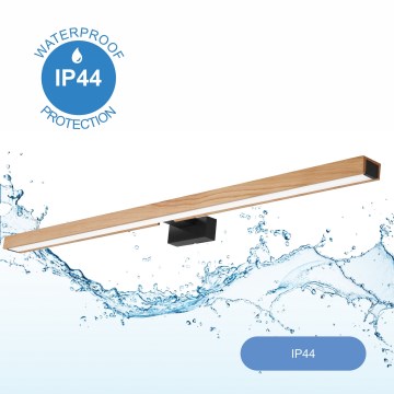 Brilagi - LED vonios veidrodžio apšvietimas WOODY MIRROR LED/15W/230V 90 cm IP44 ąžuolas/juoda