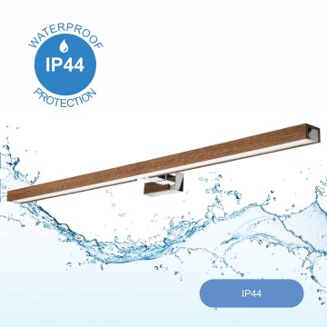 Brilagi - LED vonios veidrodžio apšvietimas WOODY MIRROR LED/15W/230V 90 cm IP44 ąžuolas vyšnia/blizgus chromas