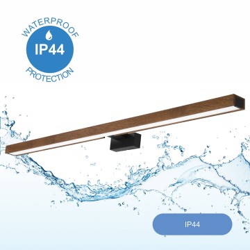 Brilagi - LED vonios veidrodžio apšvietimas WOODY MIRROR LED/15W/230V 90 cm IP44 ąžuolas vyšnia/juoda