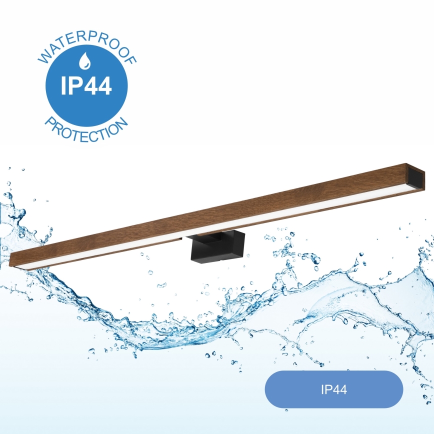 Brilagi - LED vonios veidrodžio apšvietimas WOODY MIRROR LED/15W/230V 90 cm IP44 ąžuolas vyšnia/juoda