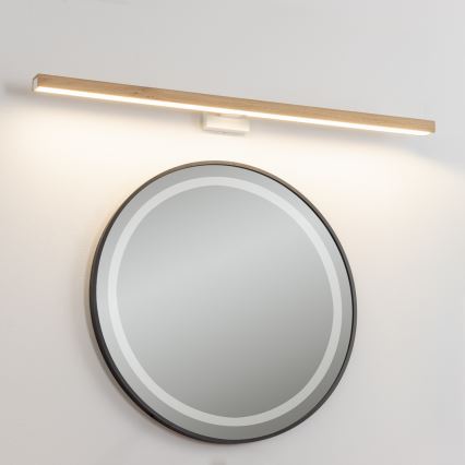 Brilagi - LED vonios veidrodžio apšvietimas WOODY MIRROR LED/15W/230V 90 cm IP44 ąžuolas/balta