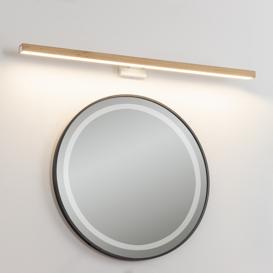 Brilagi - LED vonios veidrodžio apšvietimas WOODY MIRROR LED/15W/230V 90 cm IP44 ąžuolas/balta