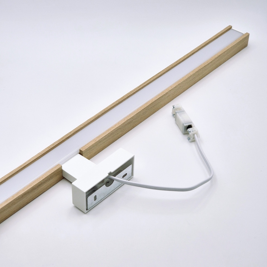 Brilagi - LED vonios veidrodžio apšvietimas WOODY MIRROR LED/15W/230V 90 cm IP44 ąžuolas/balta