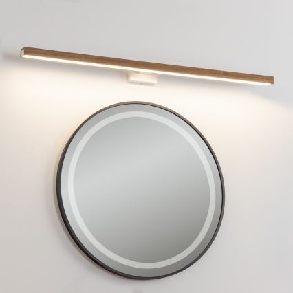 Brilagi - LED vonios veidrodžio apšvietimas WOODY MIRROR LED/15W/230V 90 cm IP44 ąžuolas vyšnia/balta