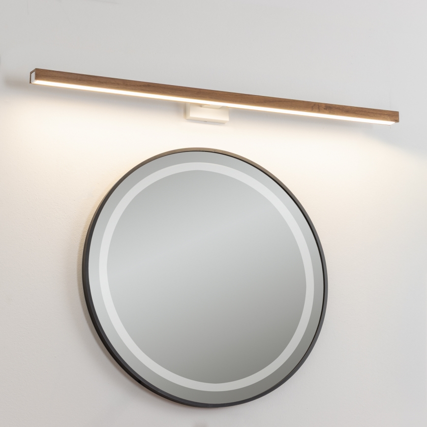 Brilagi - LED vonios veidrodžio apšvietimas WOODY MIRROR LED/15W/230V 90 cm IP44 ąžuolas vyšnia/balta
