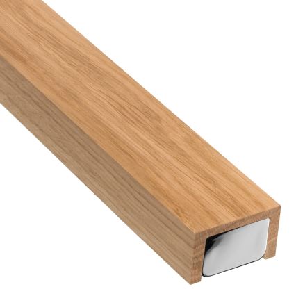 Brilagi - LED vonios veidrodžio apšvietimas WOODY MIRROR LED/15W/230V 90 cm IP44 ąžuolas/blizgus chromas