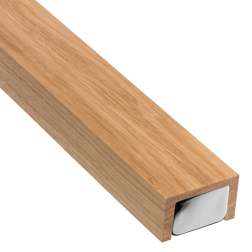 Brilagi - LED vonios veidrodžio apšvietimas WOODY MIRROR LED/15W/230V 90 cm IP44 ąžuolas/blizgus chromas