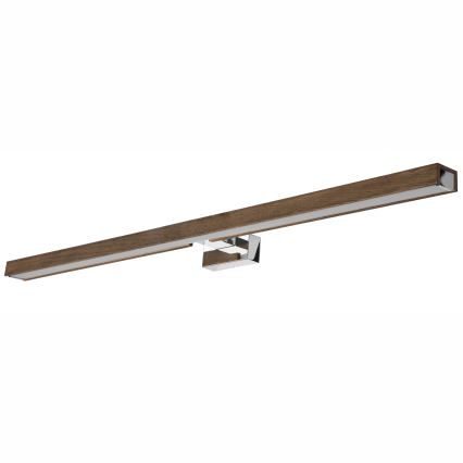 Brilagi - LED vonios veidrodžio apšvietimas WOODY MIRROR LED/15W/230V 90 cm IP44 ąžuolas graikinis riešutas/blizgus chromas