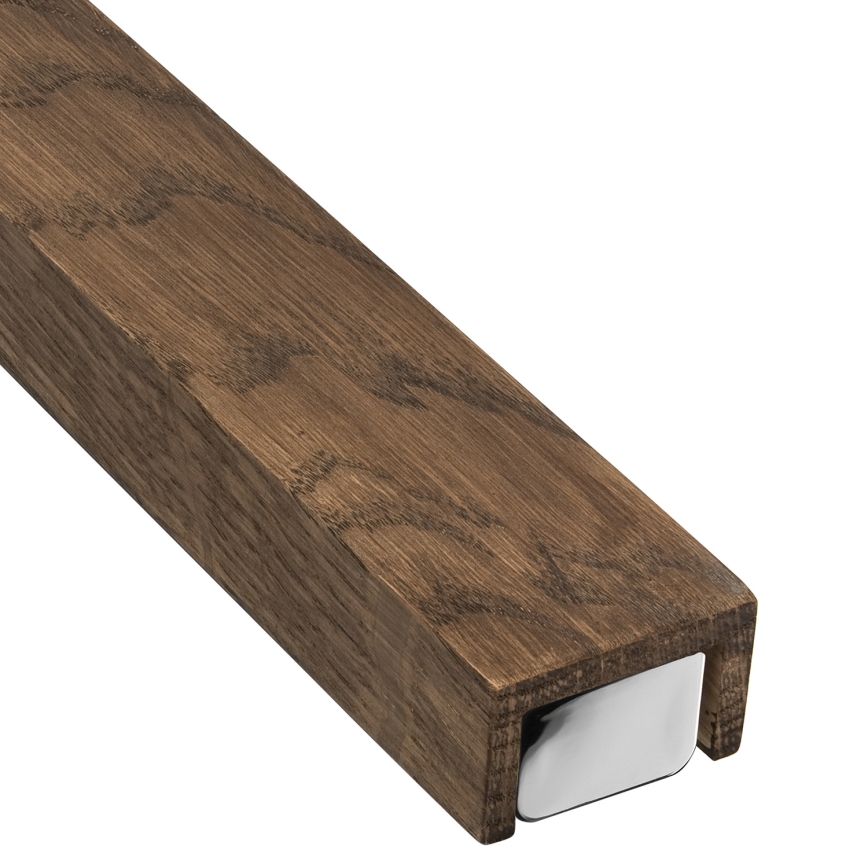 Brilagi - LED vonios veidrodžio apšvietimas WOODY MIRROR LED/15W/230V 90 cm IP44 ąžuolas graikinis riešutas/blizgus chromas