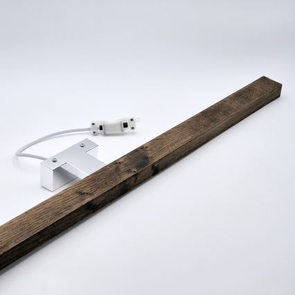 Brilagi - LED vonios veidrodžio apšvietimas WOODY MIRROR LED/15W/230V 90 cm IP44 ąžuolas graikinis riešutas/blizgus chromas