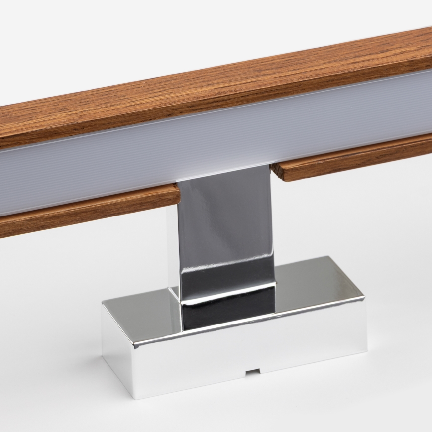 Brilagi - LED vonios veidrodžio apšvietimas WOODY MIRROR LED/15W/230V 90 cm IP44 ąžuolas vyšnia/blizgus chromas