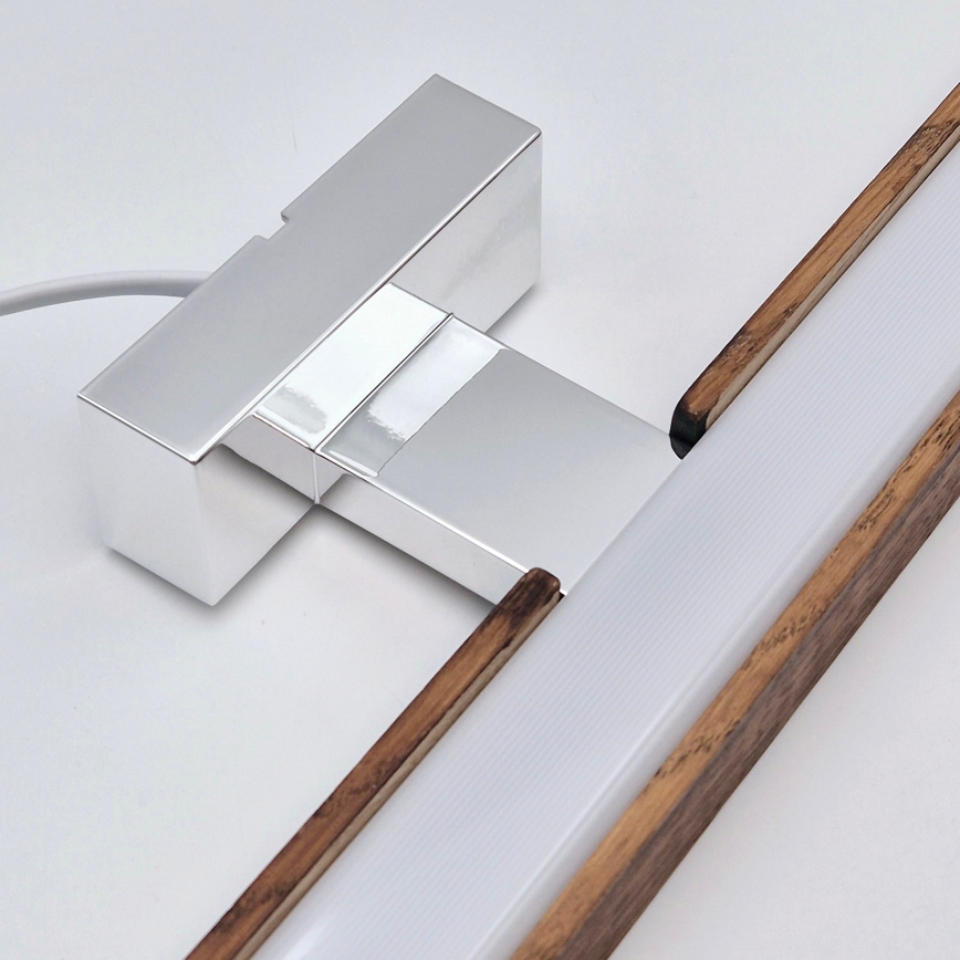 Brilagi - LED vonios veidrodžio apšvietimas WOODY MIRROR LED/15W/230V 90 cm IP44 ąžuolas vyšnia/blizgus chromas