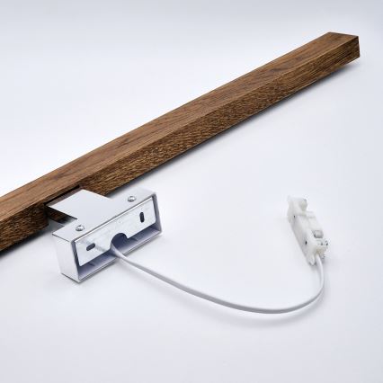 Brilagi - LED vonios veidrodžio apšvietimas WOODY MIRROR LED/15W/230V 90 cm IP44 ąžuolas vyšnia/blizgus chromas