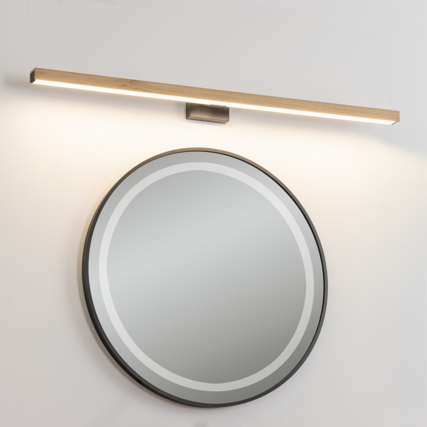 Brilagi - LED vonios veidrodžio apšvietimas WOODY MIRROR LED/15W/230V 90 cm IP44 ąžuolas/juoda