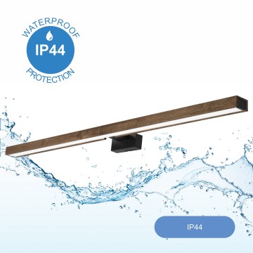 Brilagi - LED vonios veidrodžio apšvietimas WOODY MIRROR LED/15W/230V IP44 ąžuolas/juoda