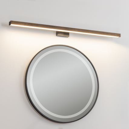 Brilagi - LED vonios veidrodžio apšvietimas WOODY MIRROR LED/15W/230V 90 cm IP44 ąžuolas graikinis riešutas/juoda