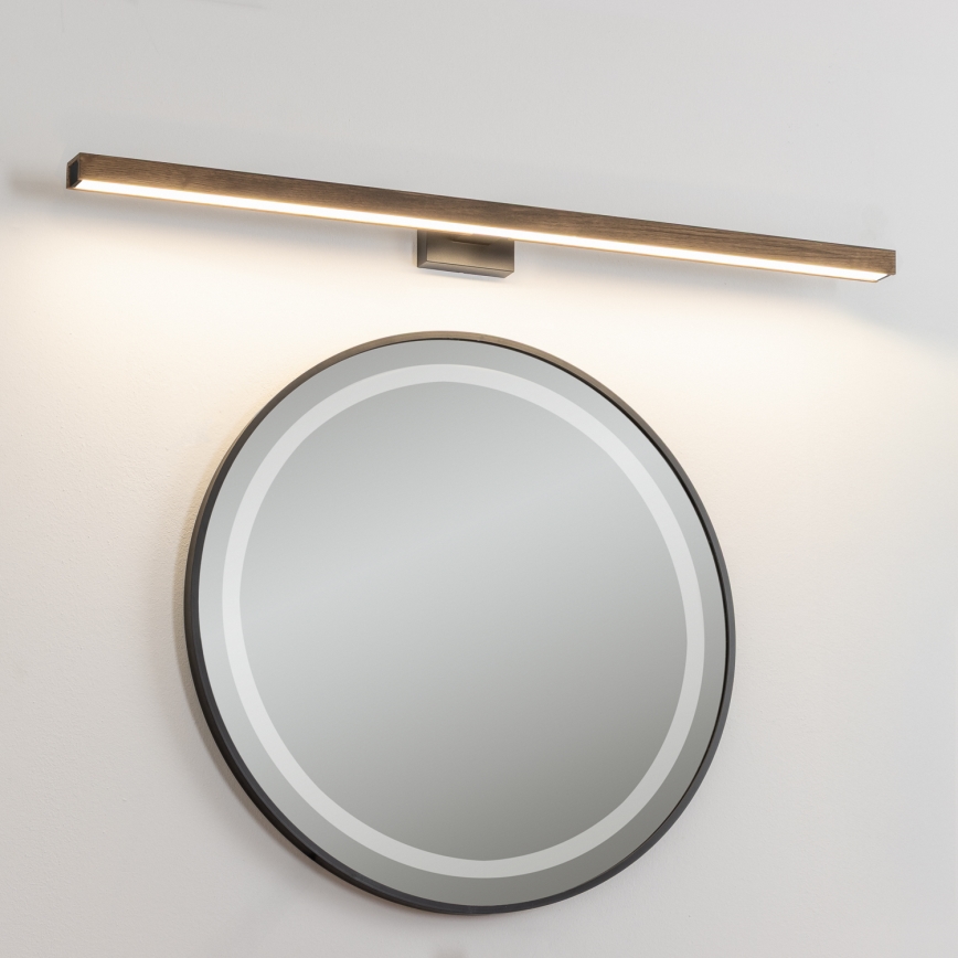Brilagi - LED vonios veidrodžio apšvietimas WOODY MIRROR LED/15W/230V 90 cm IP44 ąžuolas graikinis riešutas/juoda