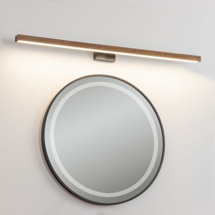 Brilagi - LED vonios veidrodžio apšvietimas WOODY MIRROR LED/15W/230V 90 cm IP44 ąžuolas vyšnia/juoda