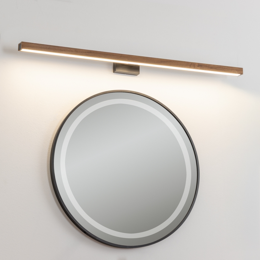 Brilagi - LED vonios veidrodžio apšvietimas WOODY MIRROR LED/15W/230V 90 cm IP44 ąžuolas vyšnia/juoda
