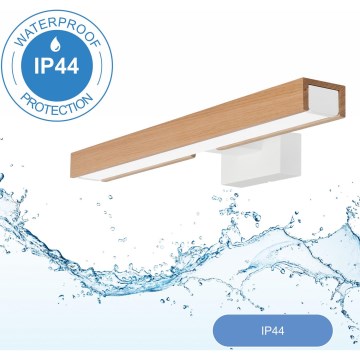 Brilagi - LED vonios veidrodžio apšvietimas WOODY MIRROR LED/8W/230V 40 cm IP44 ąžuolas/balta