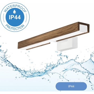 Brilagi - LED vonios veidrodžio apšvietimas WOODY MIRROR LED/8W/230V 40 cm IP44 ąžuolas graikinis riešutas/balta