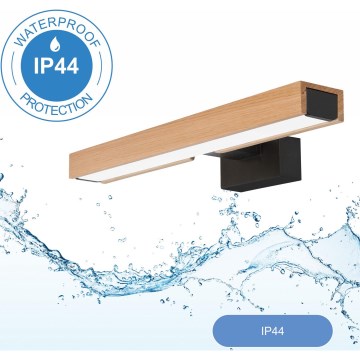 Brilagi - LED vonios veidrodžio apšvietimas WOODY MIRROR LED/8W/230V 40 cm IP44 ąžuolas/juoda