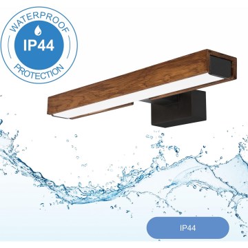 Brilagi - LED vonios veidrodžio apšvietimas WOODY MIRROR LED/8W/230V 40 cm IP44 ąžuolas vyšnia/juoda