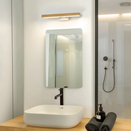 Brilagi - LED vonios veidrodžio apšvietimas WOODY MIRROR LED/8W/230V 40 cm IP44 ąžuolas/balta